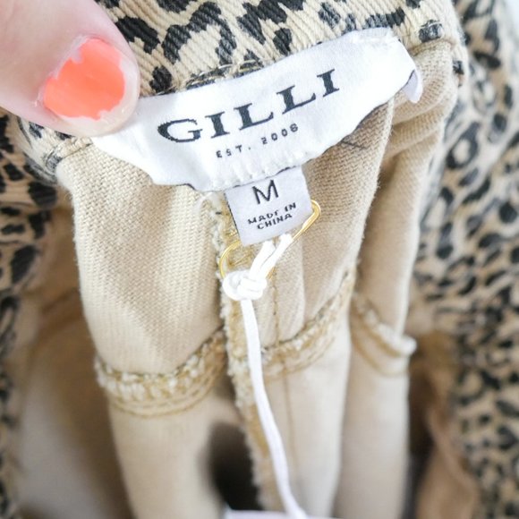 NWT Gilli Leopard Print Scalloped Bottom Paperbag Waist Shorts Medium - Picture 11 of 12